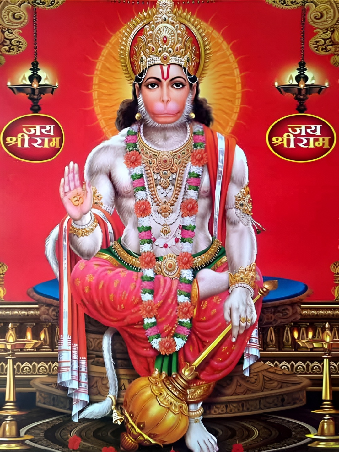 

Wallpics Grey & Red Religious Wall Paintings