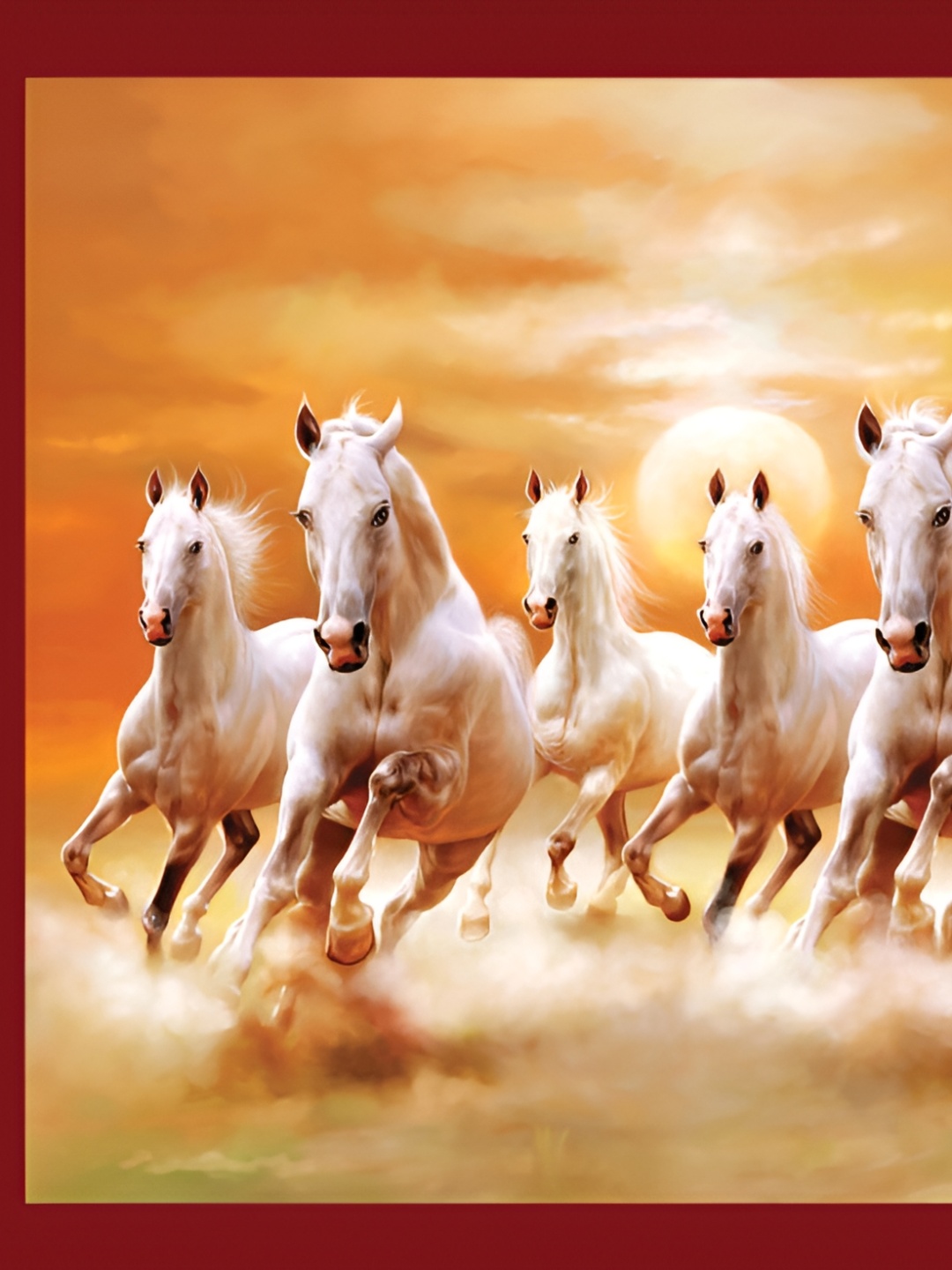 

Wallpics White & Orange Animals Printed Wall Poster