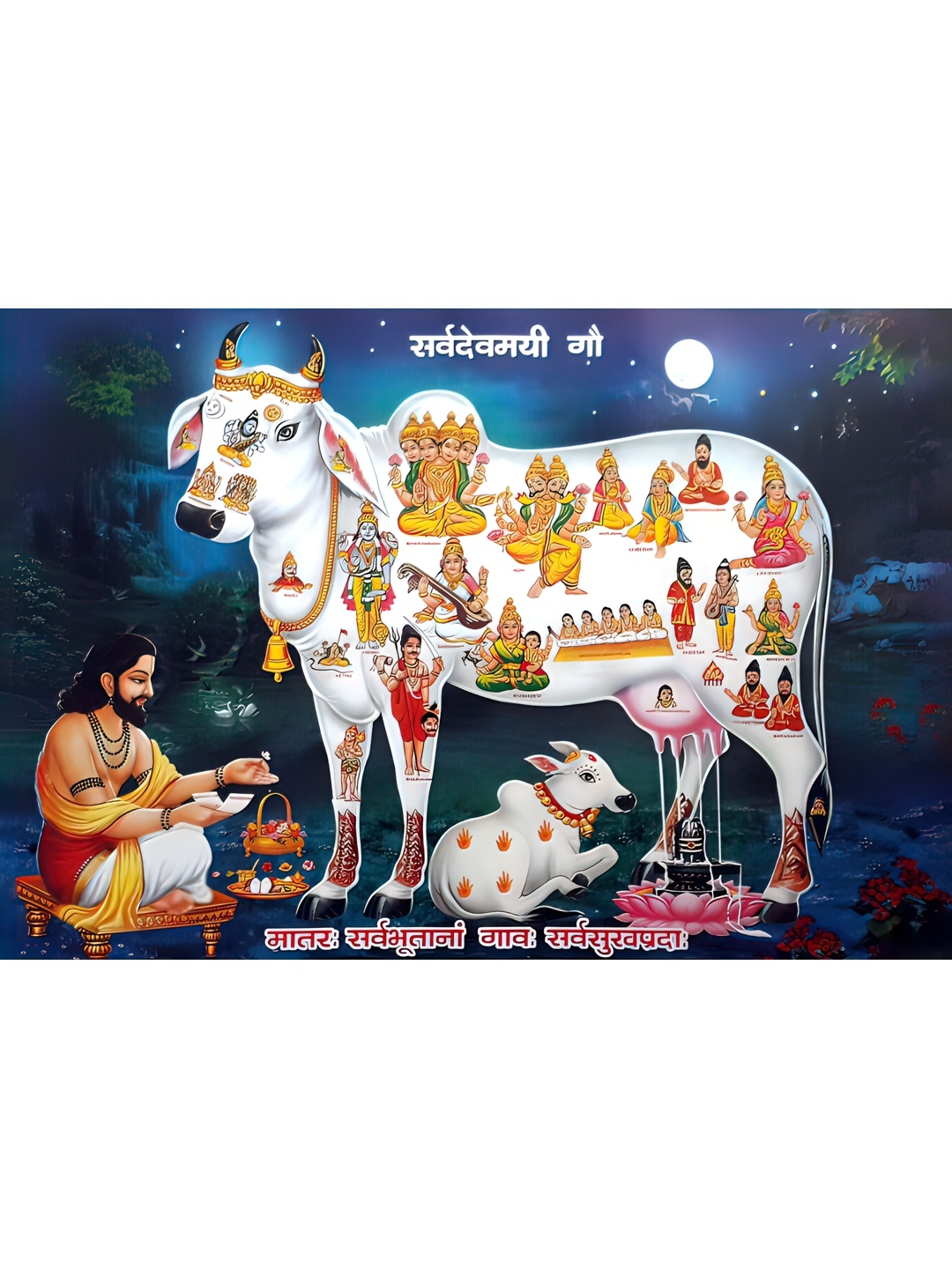 

Wallpics White & Blue Religious Printed Wall Sticker