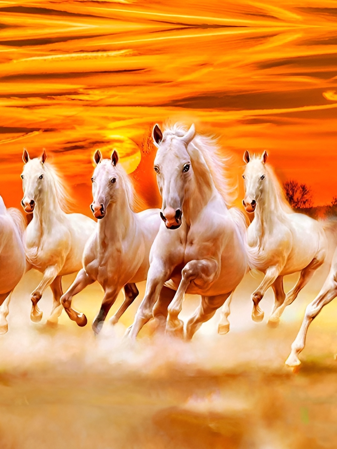 

Wallpics White & Brown Running Horses Wall Poster