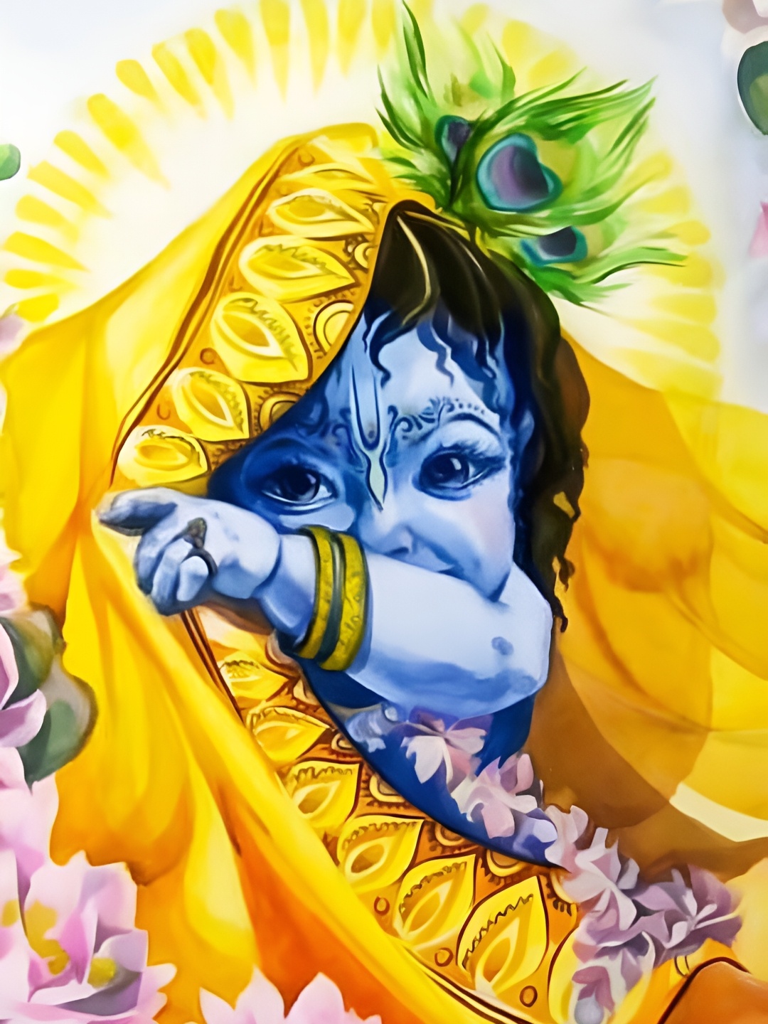 

Wallpics Yellow & Blue Religious Wall Poster