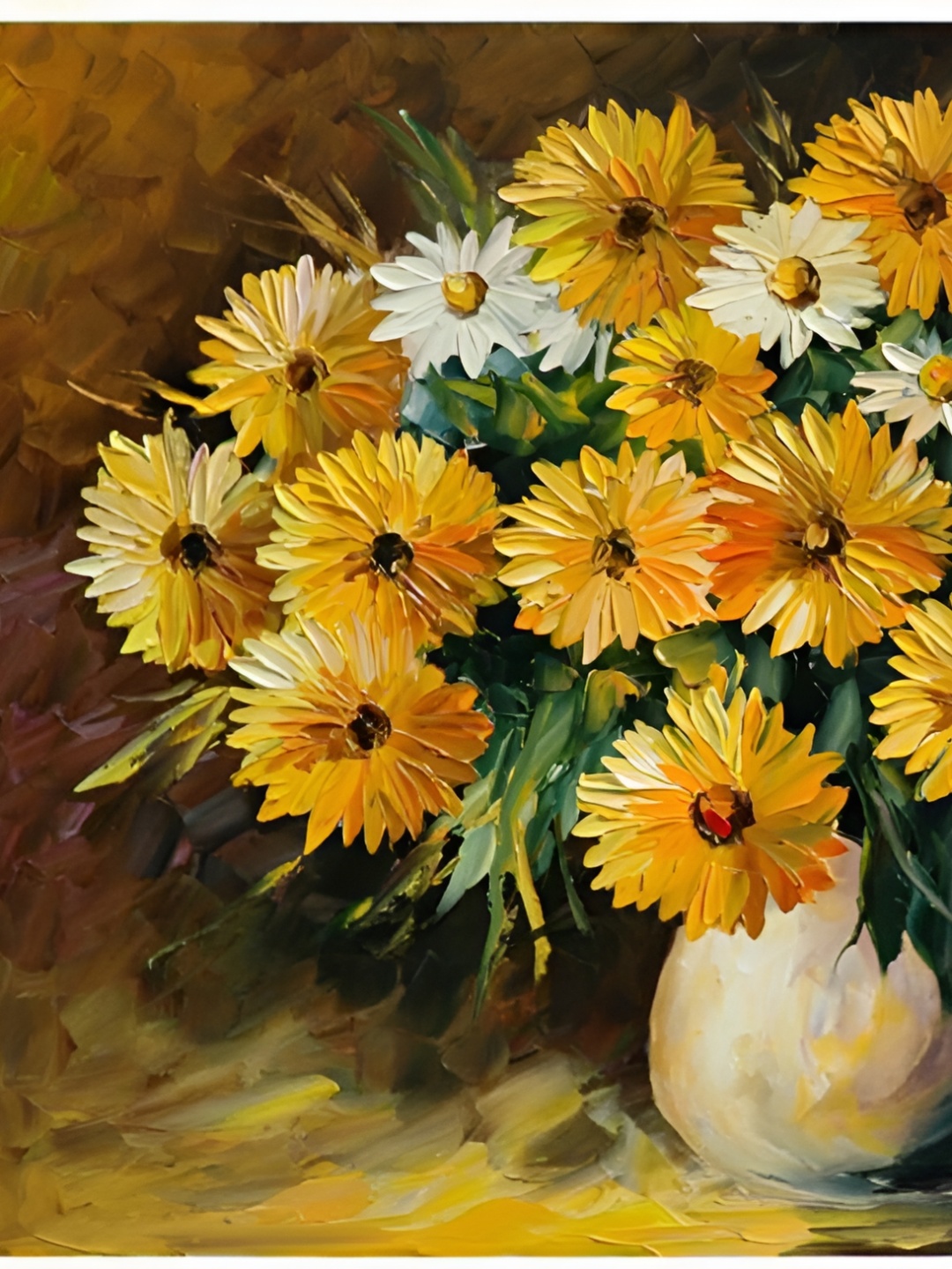 

Wallpics White & Yellow Floral and Botanical Printed Wall Poster