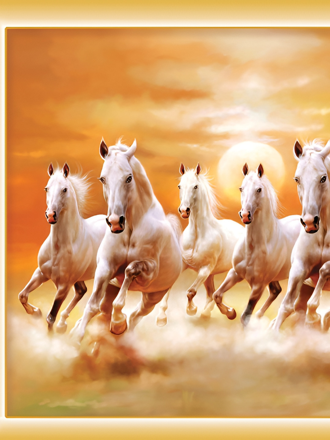 

Wallpics White & Orange Printed High Quality Fully Waterproof Wall Poster