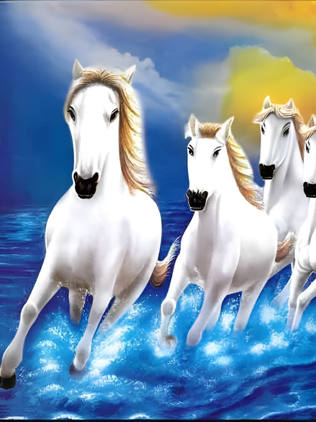 

Wallpics White & Blue Birds & Animals Printed Wall Poster