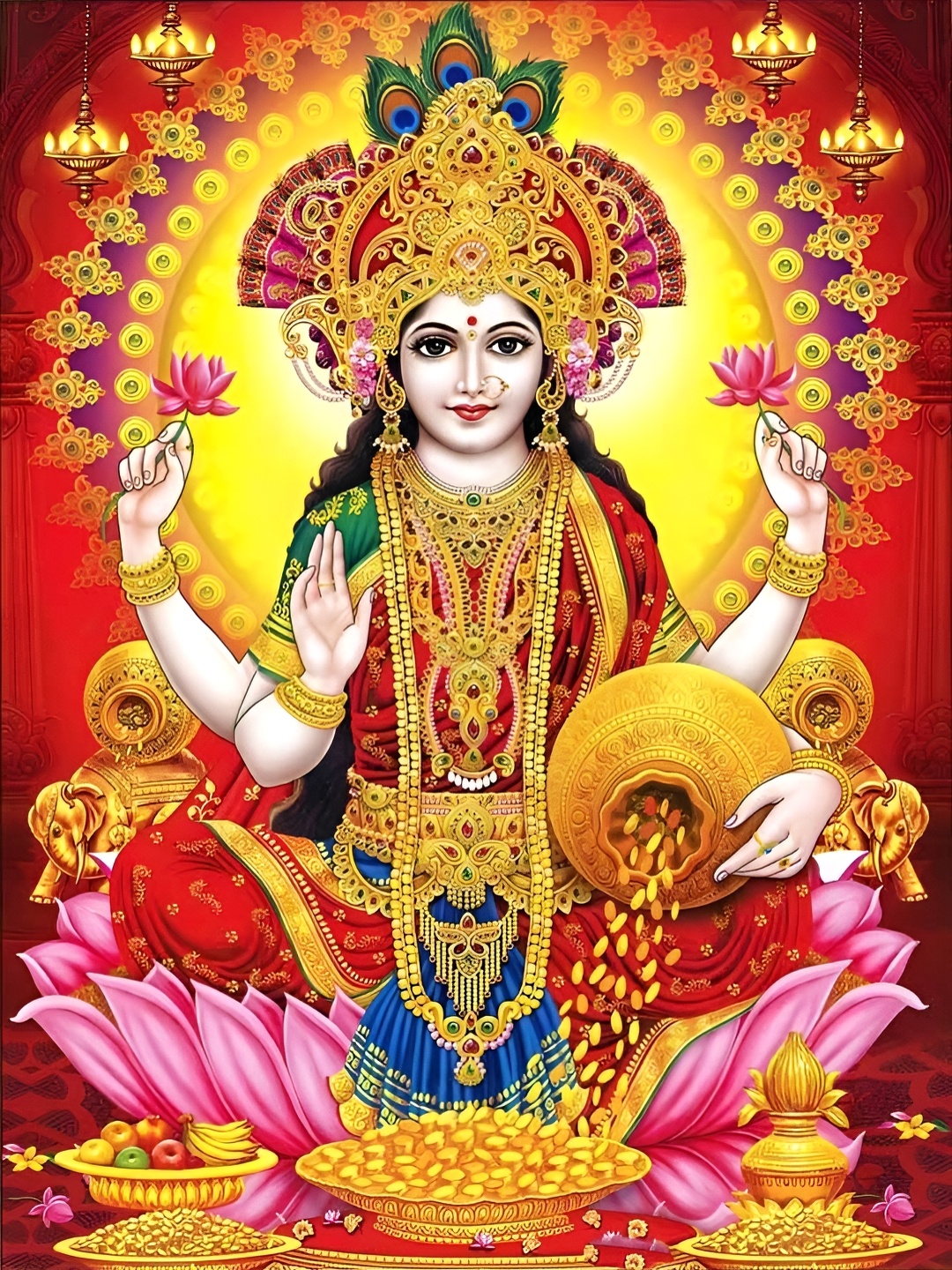 

Wallpics Red & Yellow Religious Printed Waterproof Wall Poster