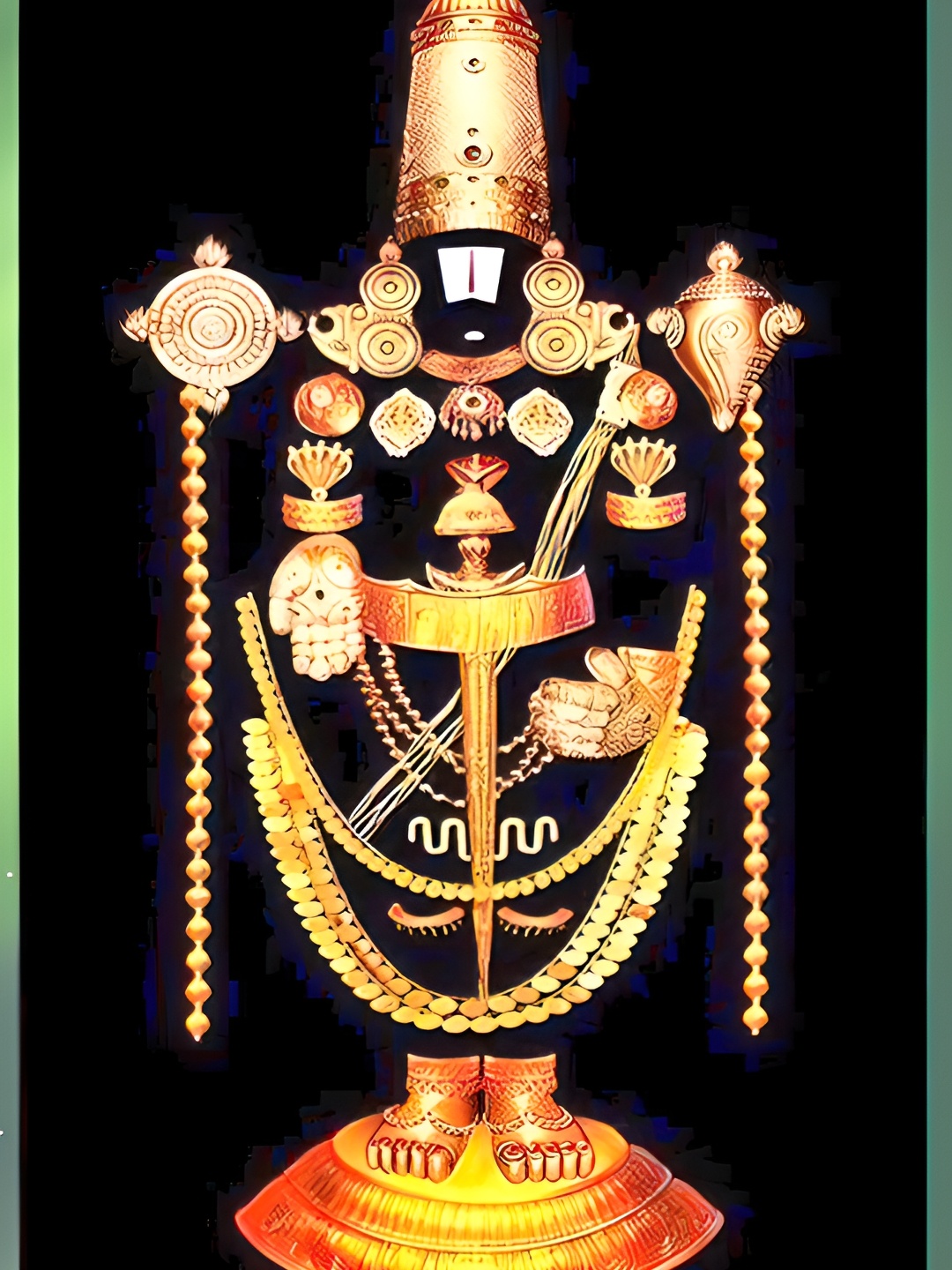 

Wallpics Black & Gold-Toned Lord Balaji Religious Wall Poster
