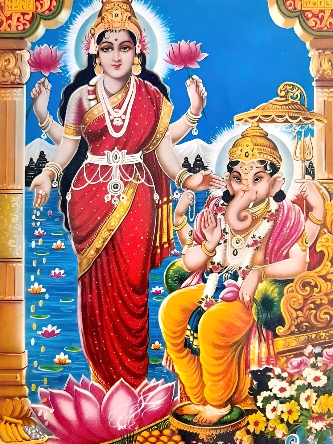 

Wallpics Red & Blue Religious Painting Wall Poster