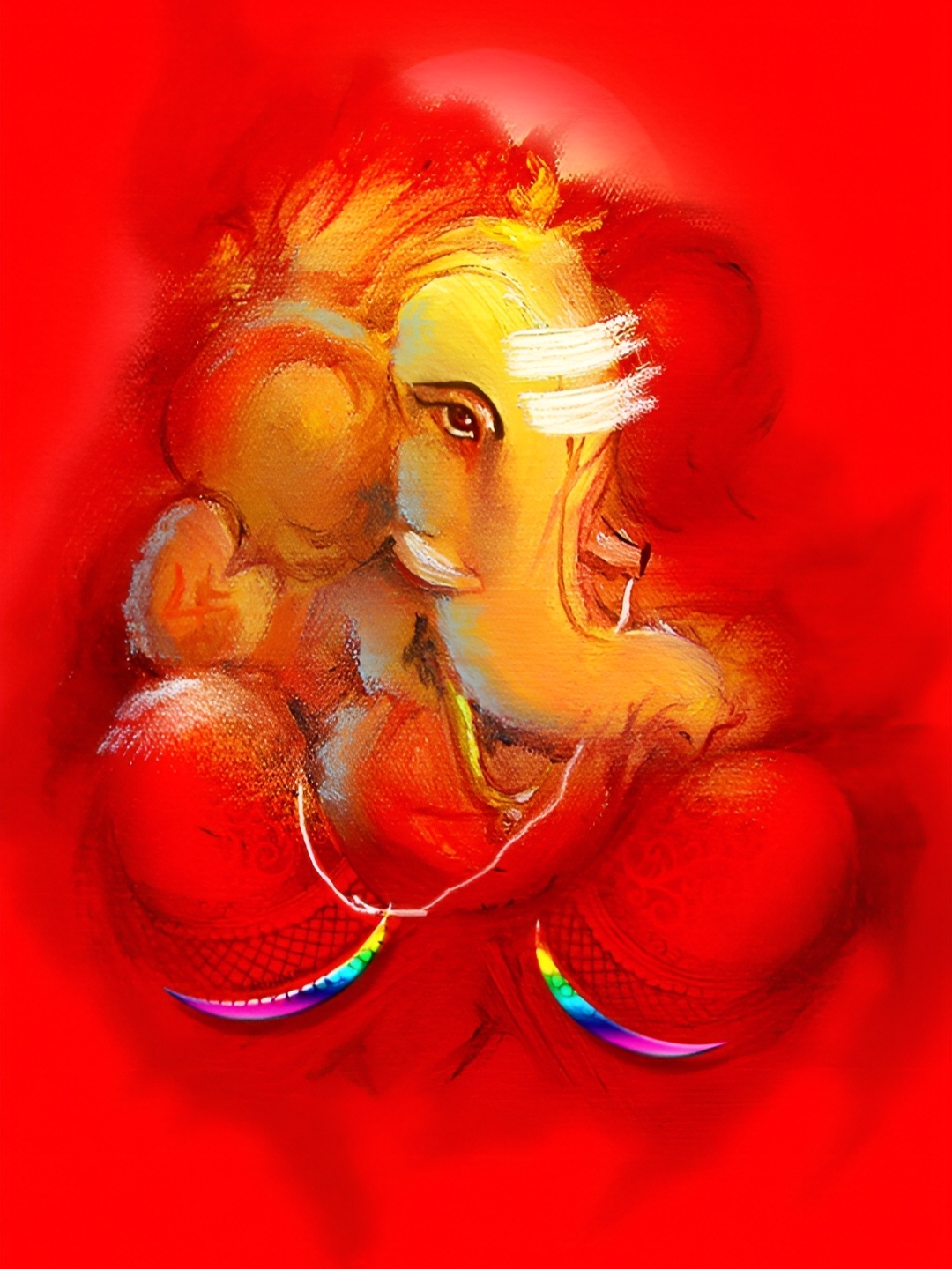 

Wallpics Red & Yellow Religious Printed Self-Adhesive Wall Poster