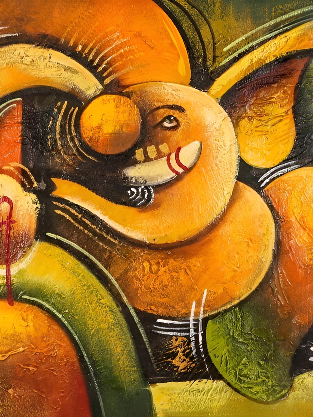 

Wallpics Orange & Green Religious Wall Poster
