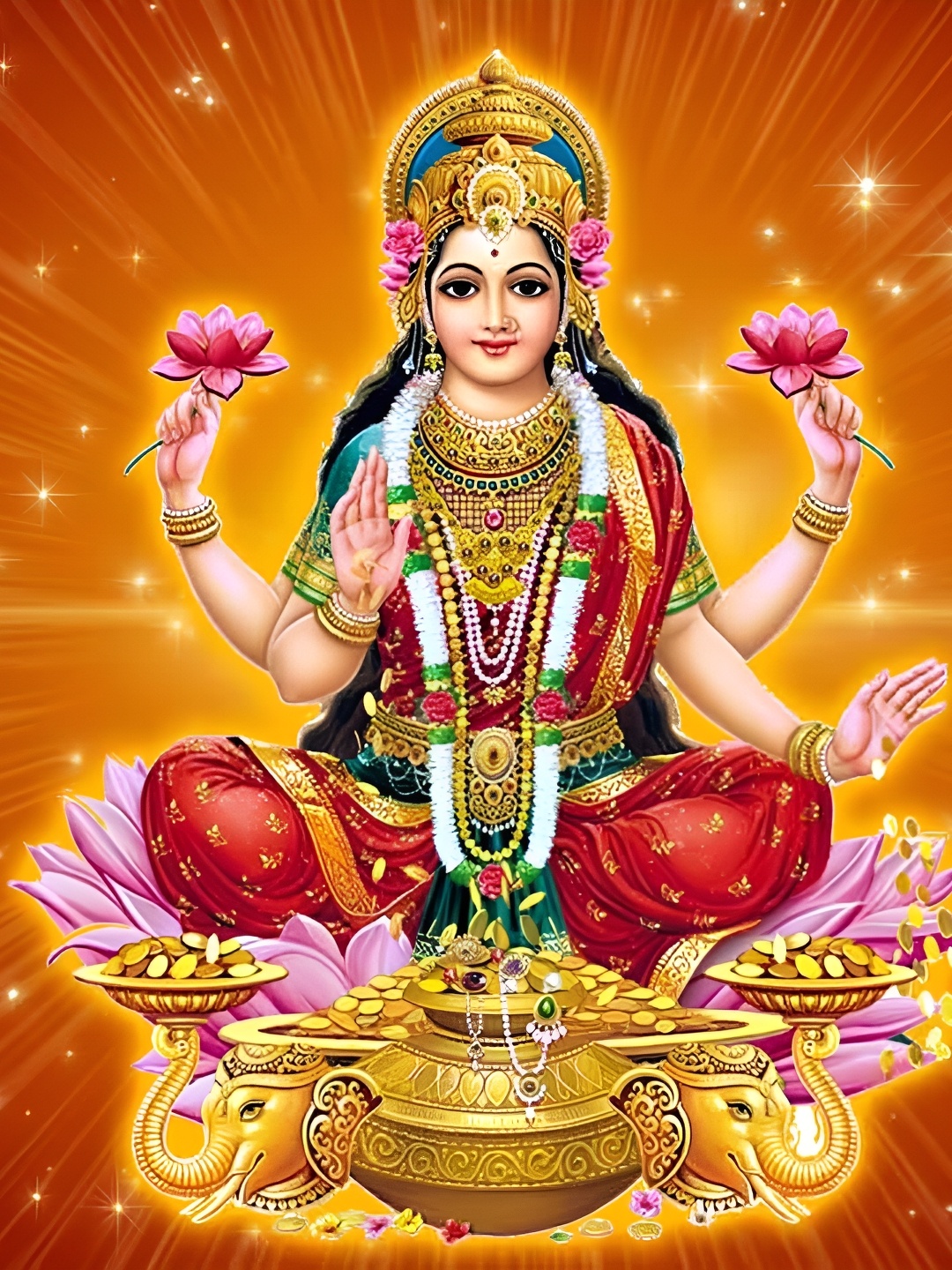 

Wallpics Red & Pink Religious Printed Wall Poster