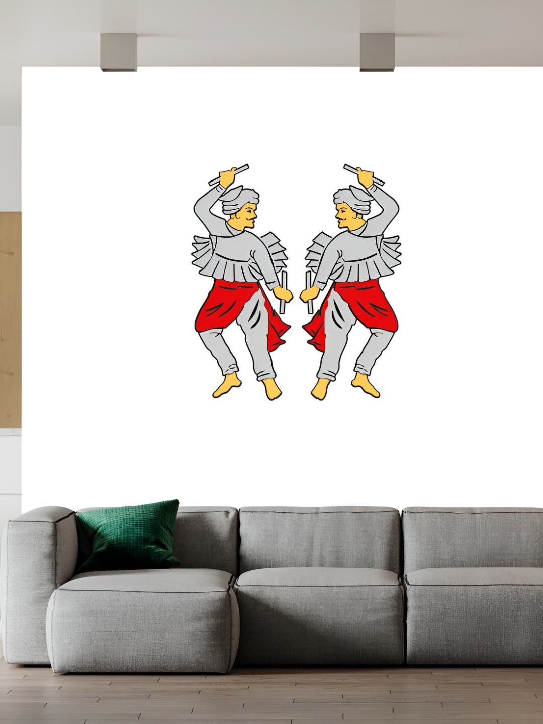 

Wallpics Grey & Red Printed High Quality Waterproof Sticker Poster