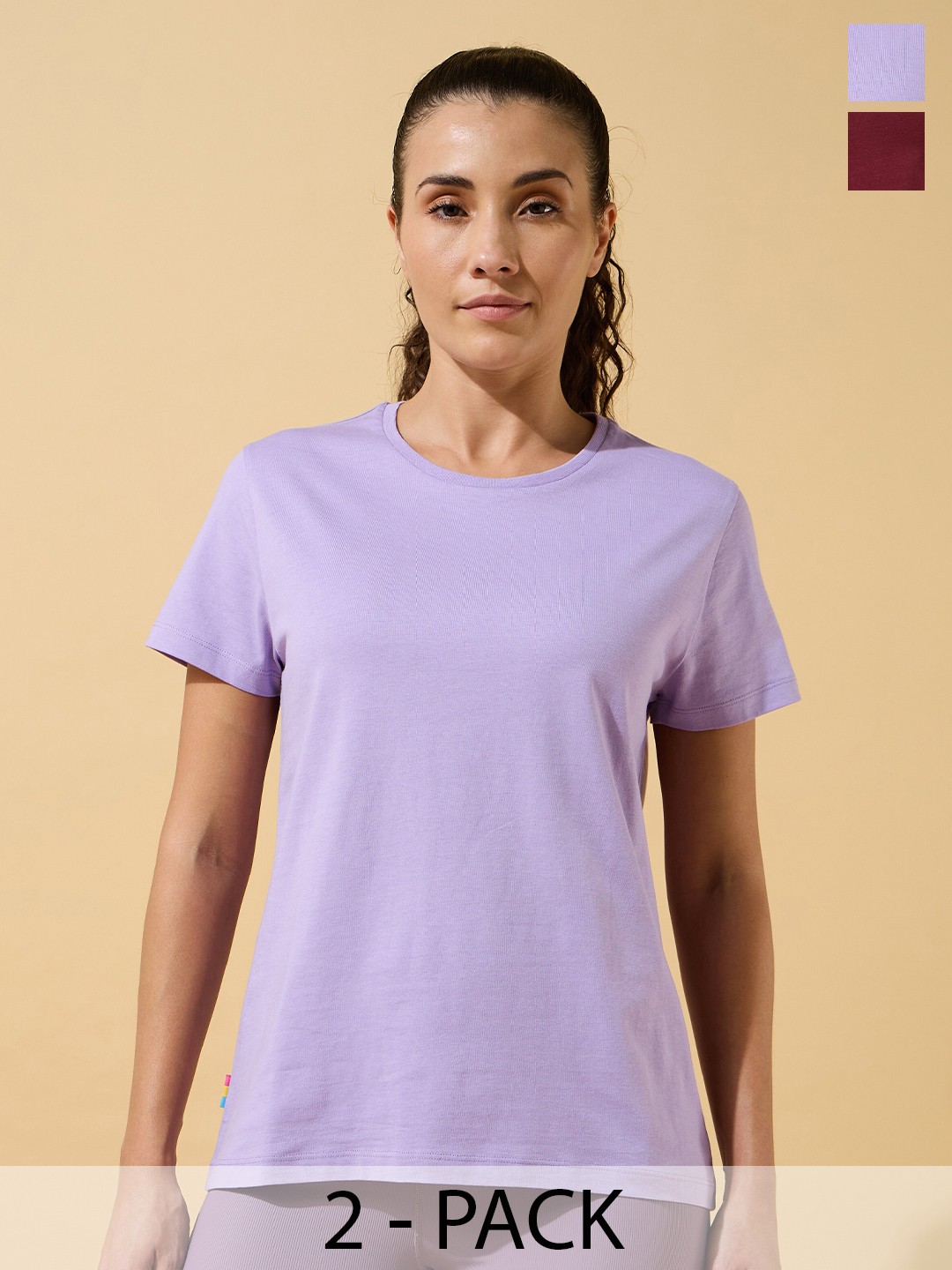 

CULT Pack of 2 Cult Essential Cotton T-shirts, Maroon