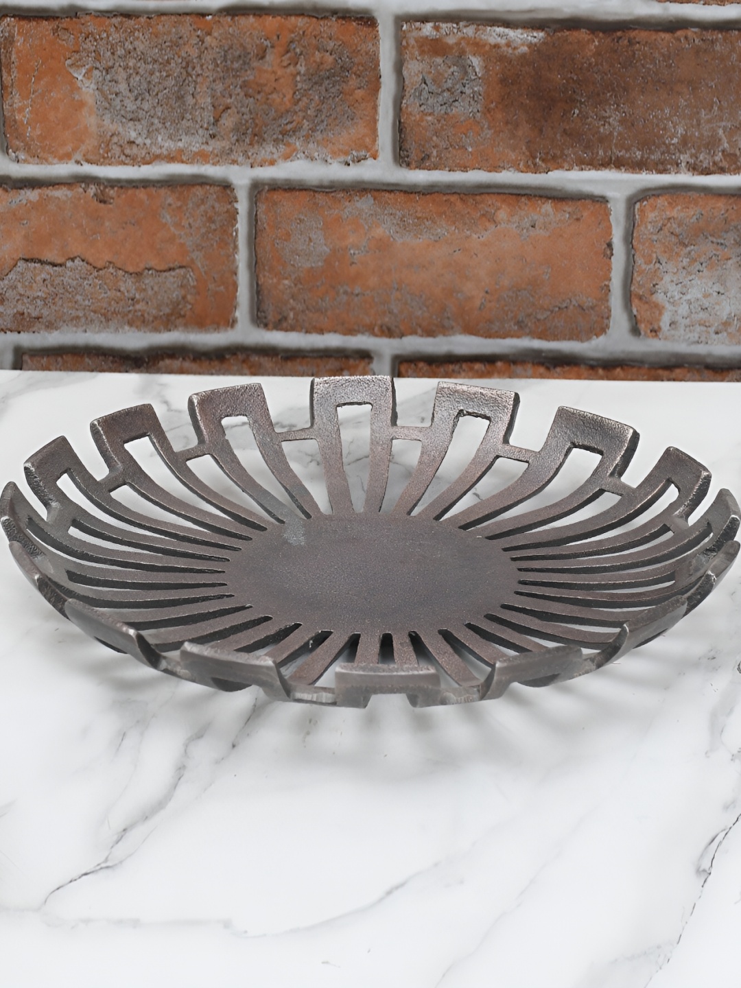 

Maison Modern Bronze Circlet Round Decor Tray, Grey