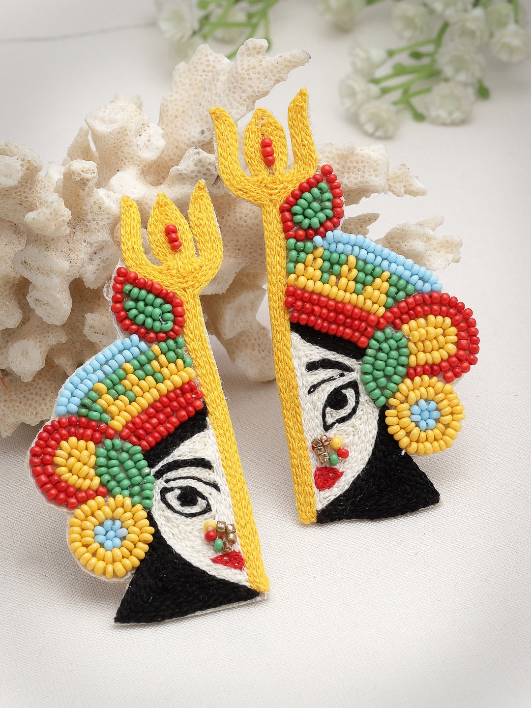 

Moedbuille Artificial Beads-Beaded Drop Earrings, Yellow