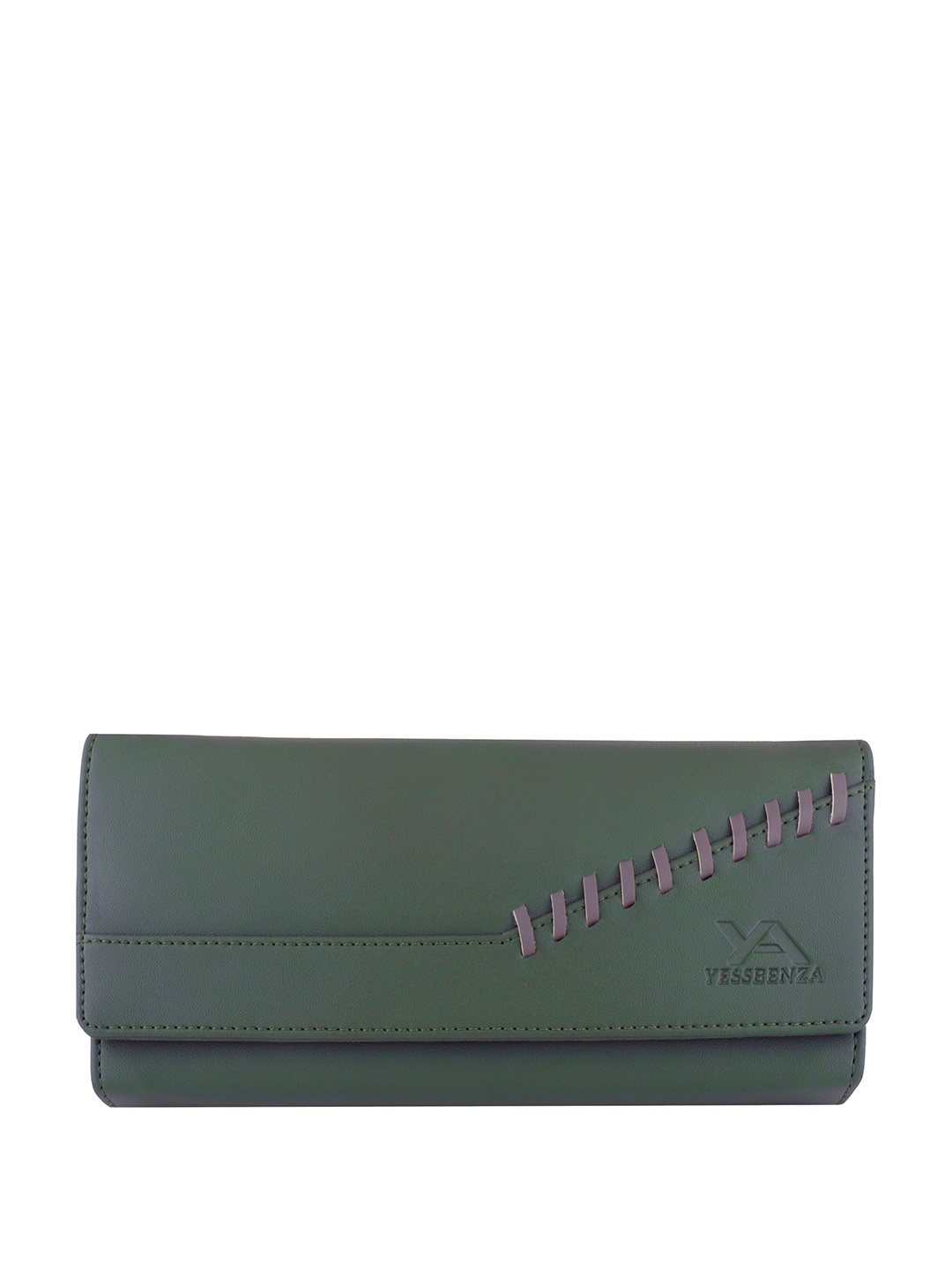 

YESSBENZA Textured Foldover Clutch, Green