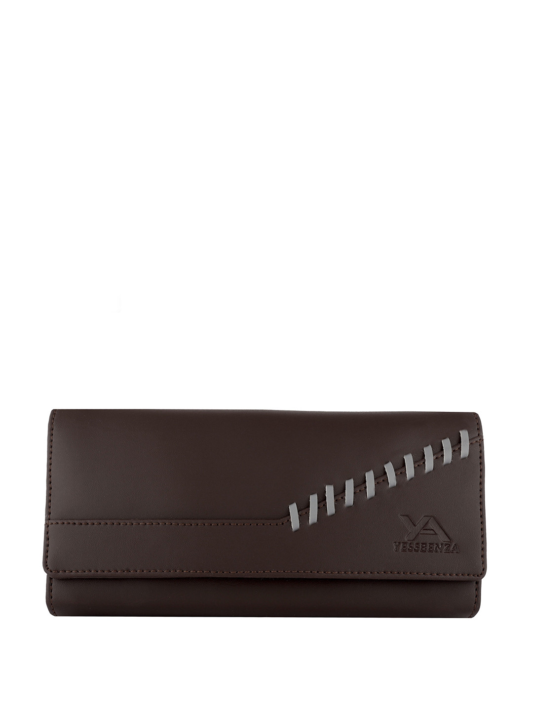 

YESSBENZA Textured Foldover Clutch, Brown