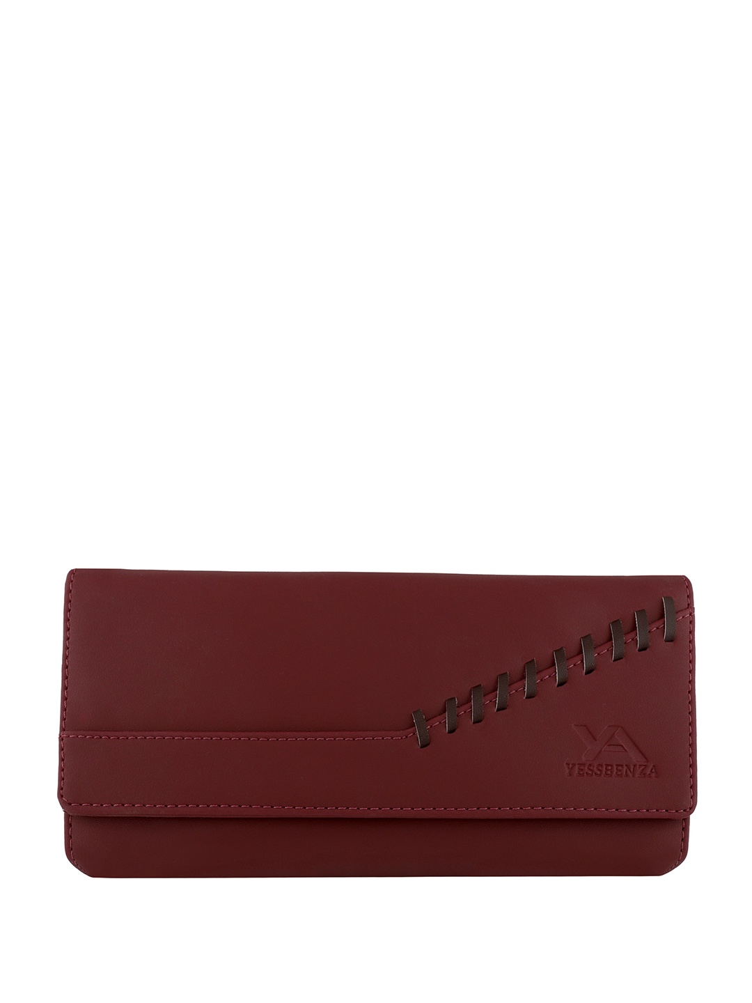 

YESSBENZA Textured Foldover Clutch, Maroon