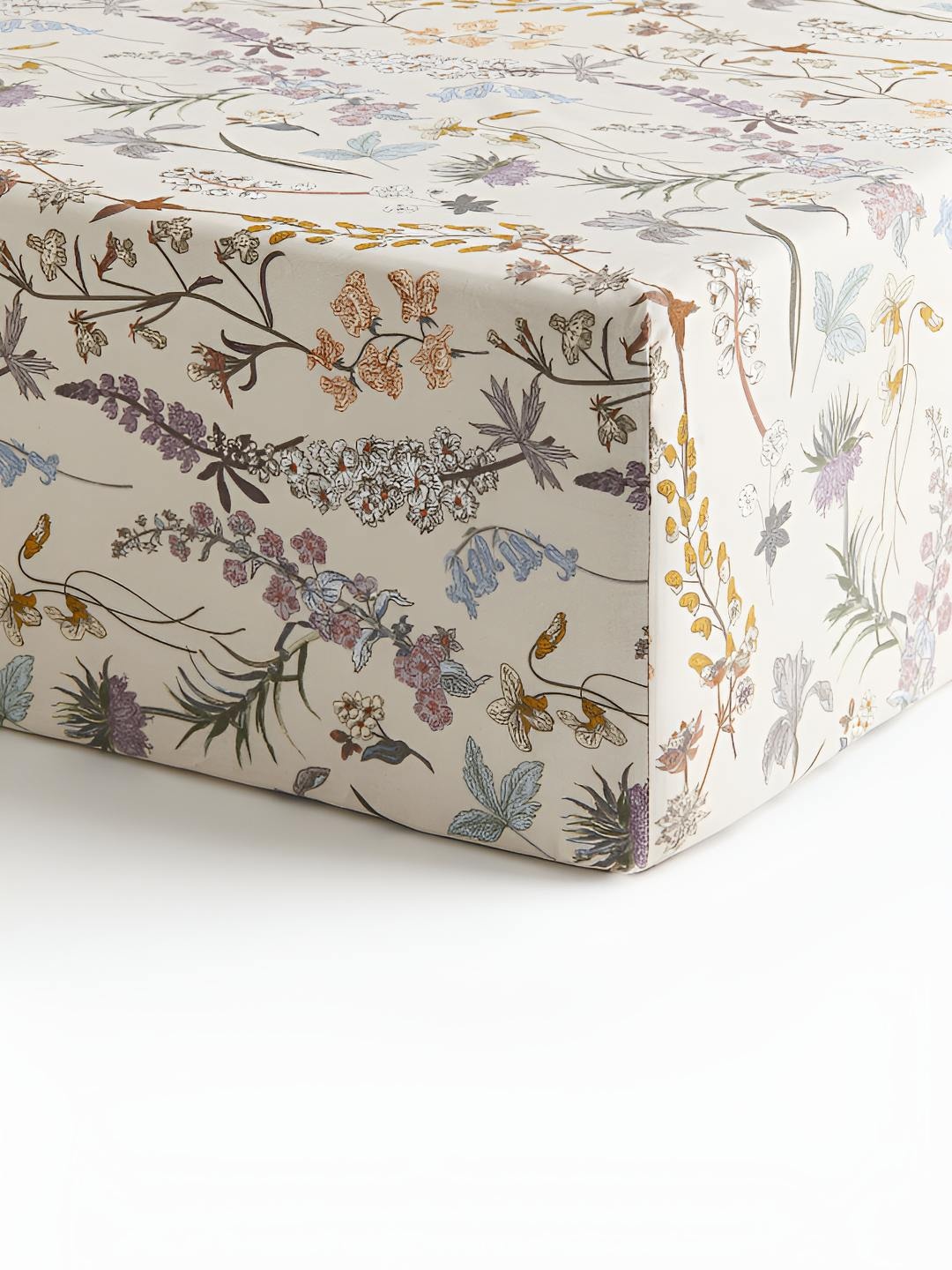 

H&M Beige Patterned Cotton Fitted Sheet