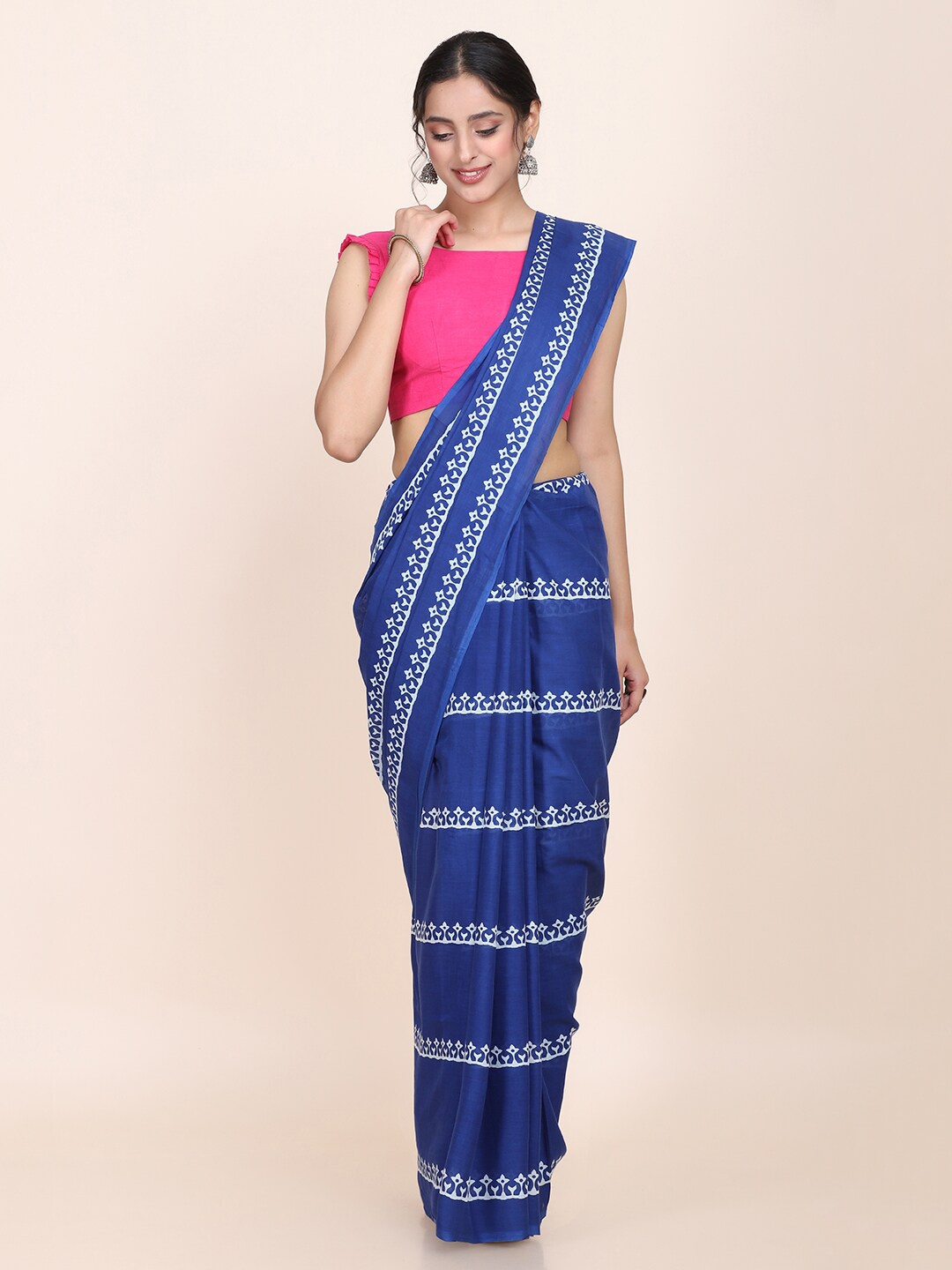 

Shaily Striped Saree, Blue