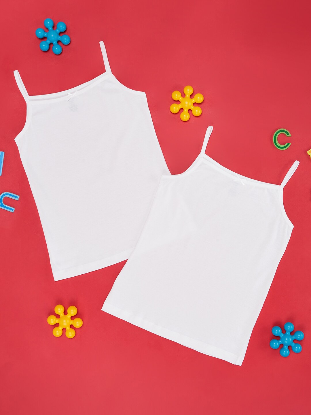 

Pantaloons Junior Girls Pack of 2 Pure Cotton Camisoles, White