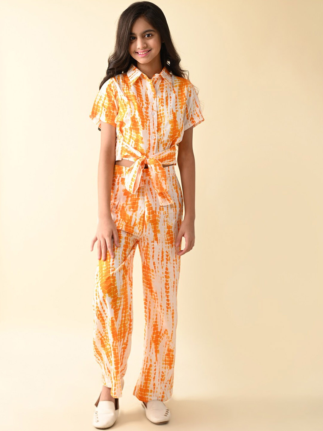 

BAESD Tie & Dye Dyed Tie Up Top & Trouser, Orange