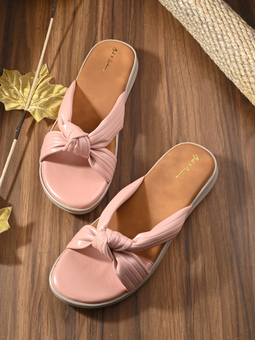 

Mast & Harbour Pink Open Toe Flats