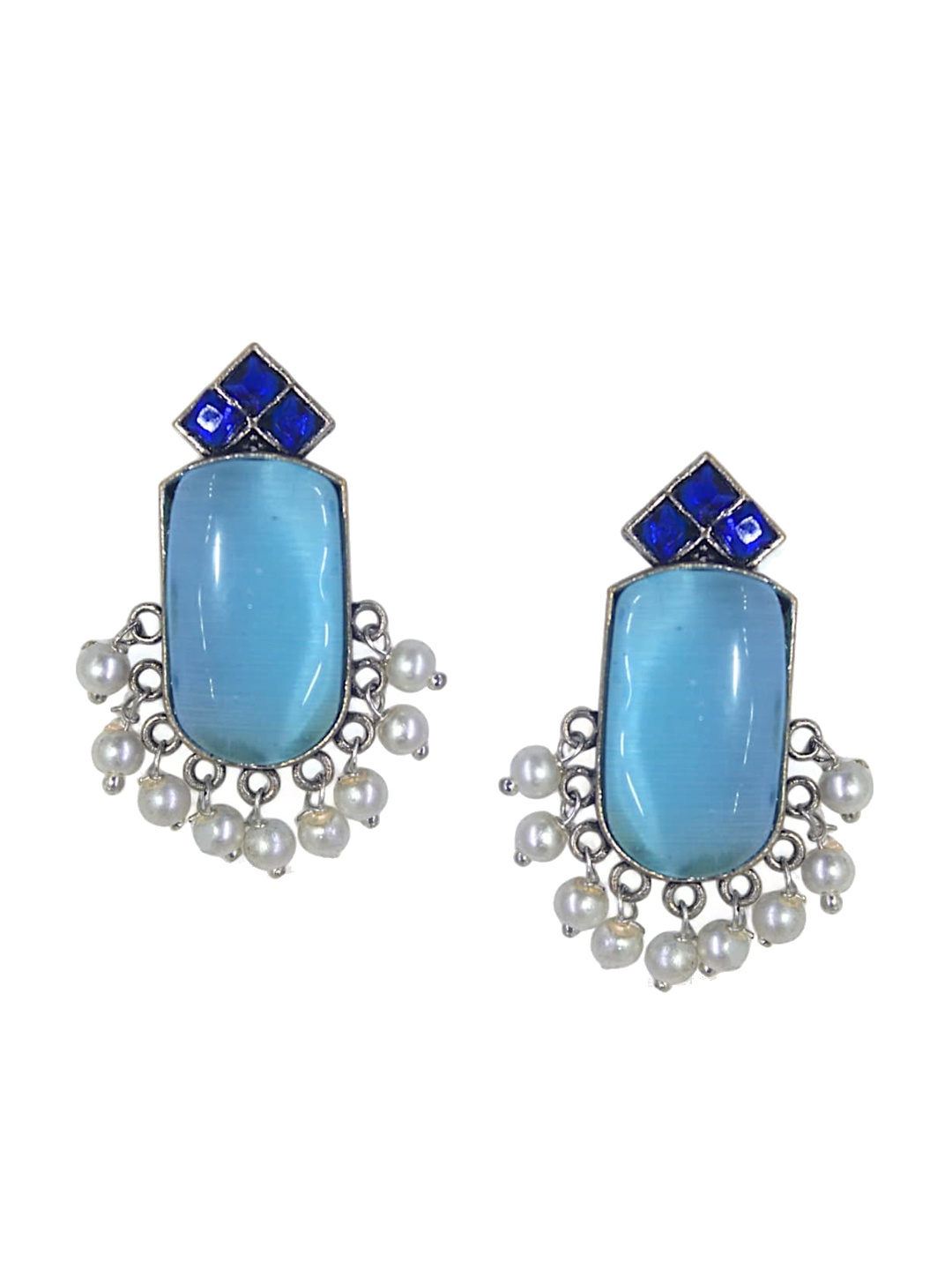 

Binnis Wardrobe German Silver Silver-Plated Artificial Stones Beads Earrings