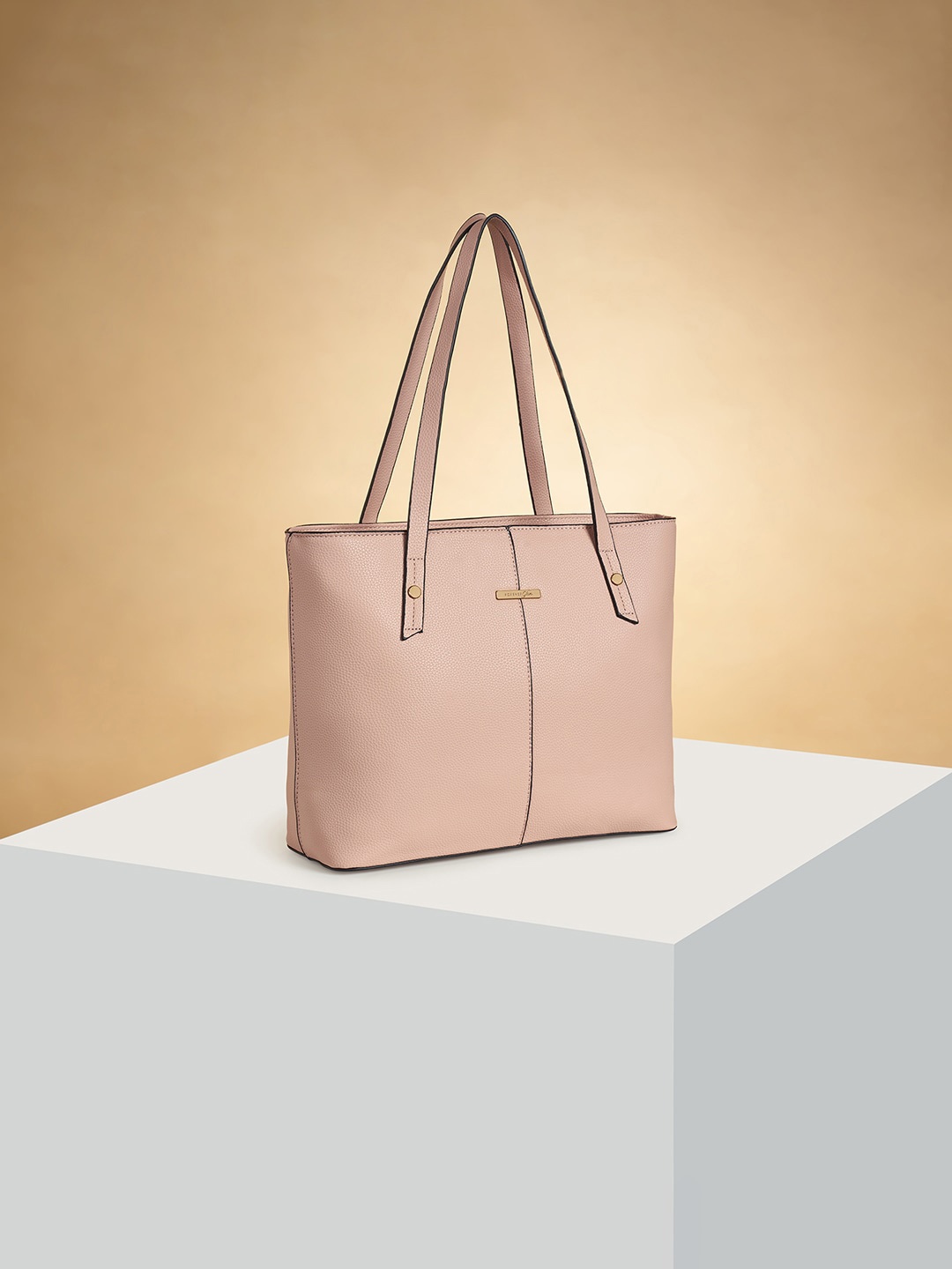 

Forever Glam by Pantaloons Textured PU Oversized Shopper Handheld Bag, Pink