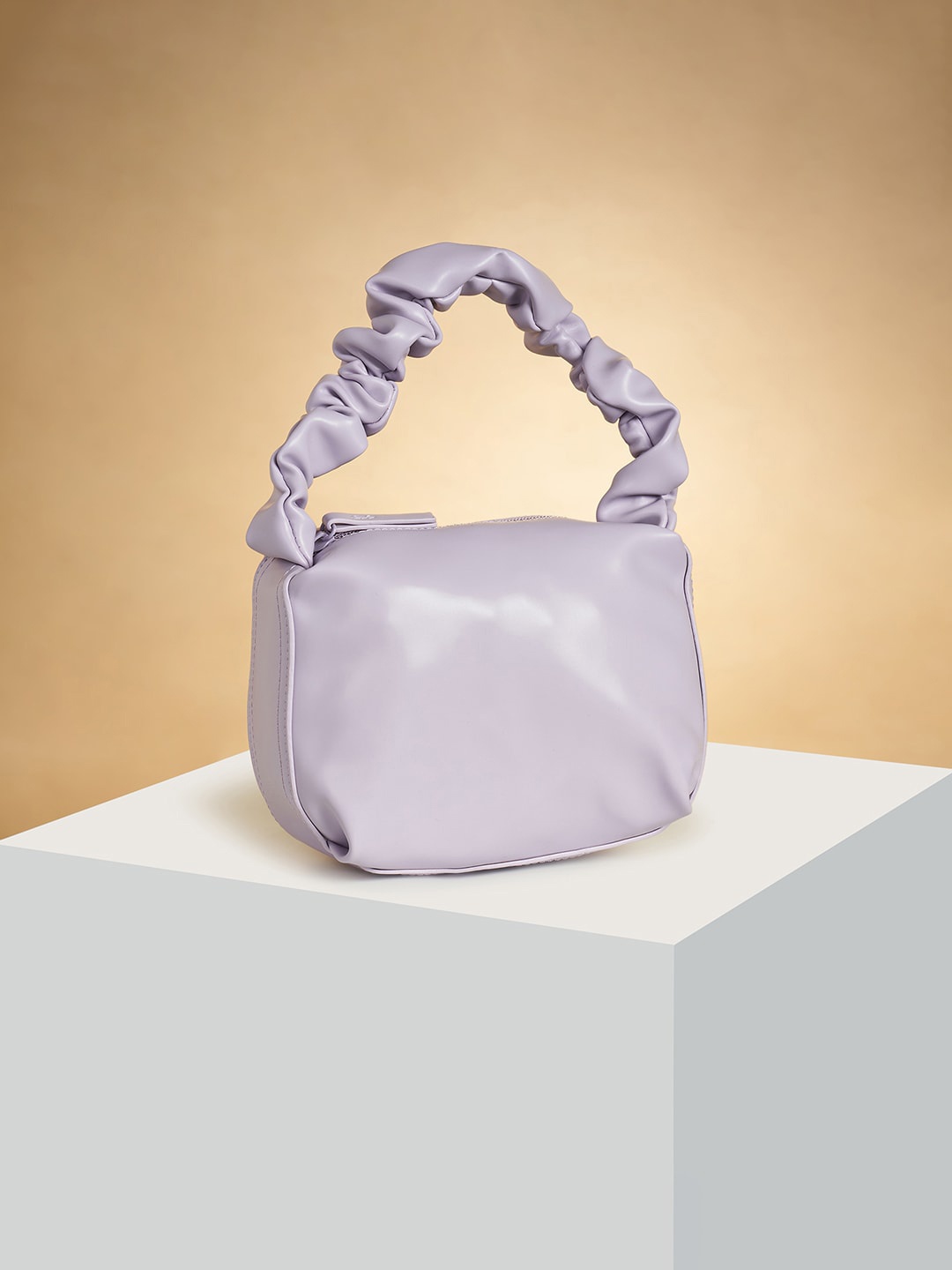 

Forever Glam by Pantaloons PU Structured Handheld Bag, Lavender