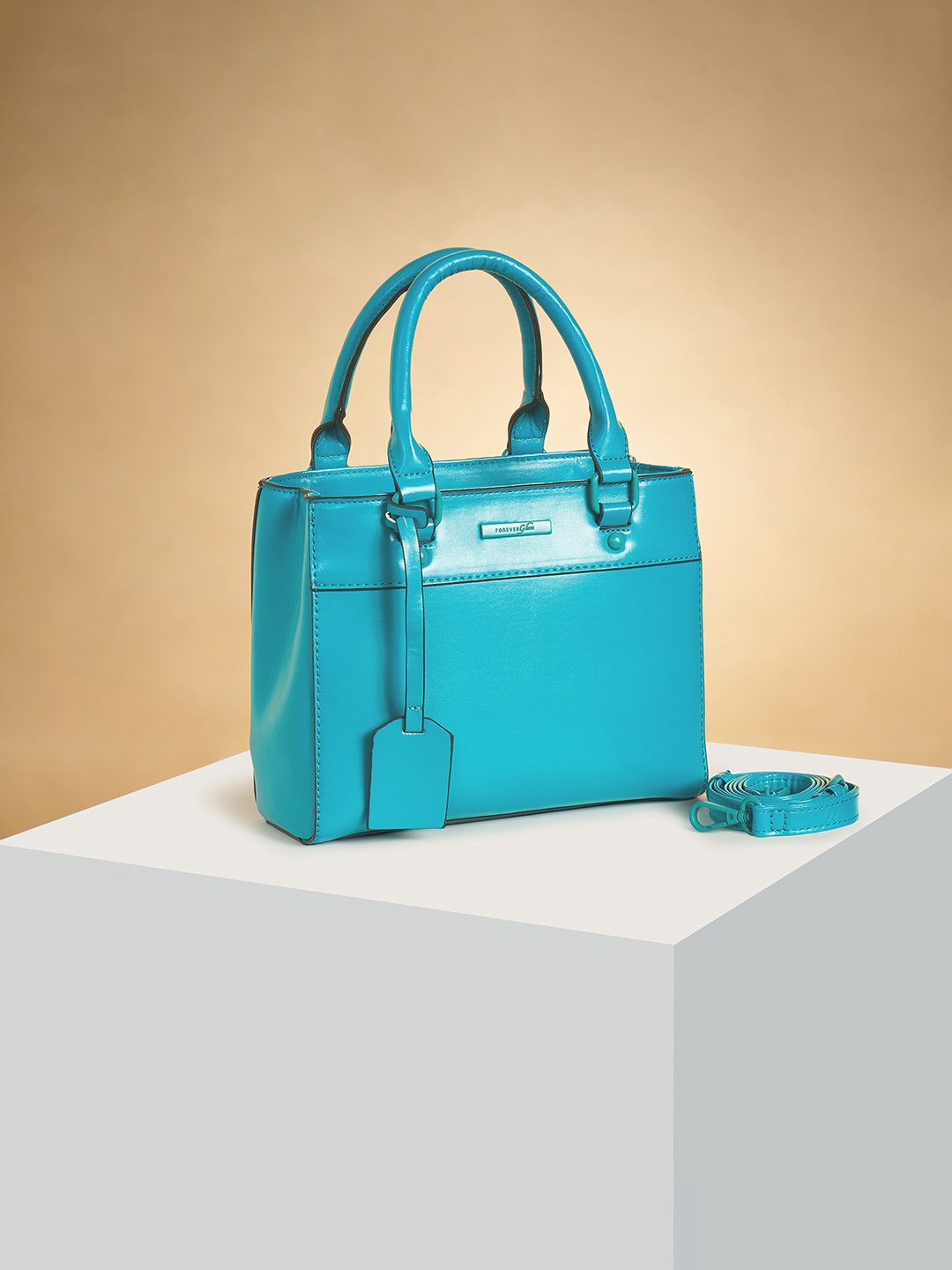 

Forever Glam by Pantaloons PU Structured Handheld Bag, Green