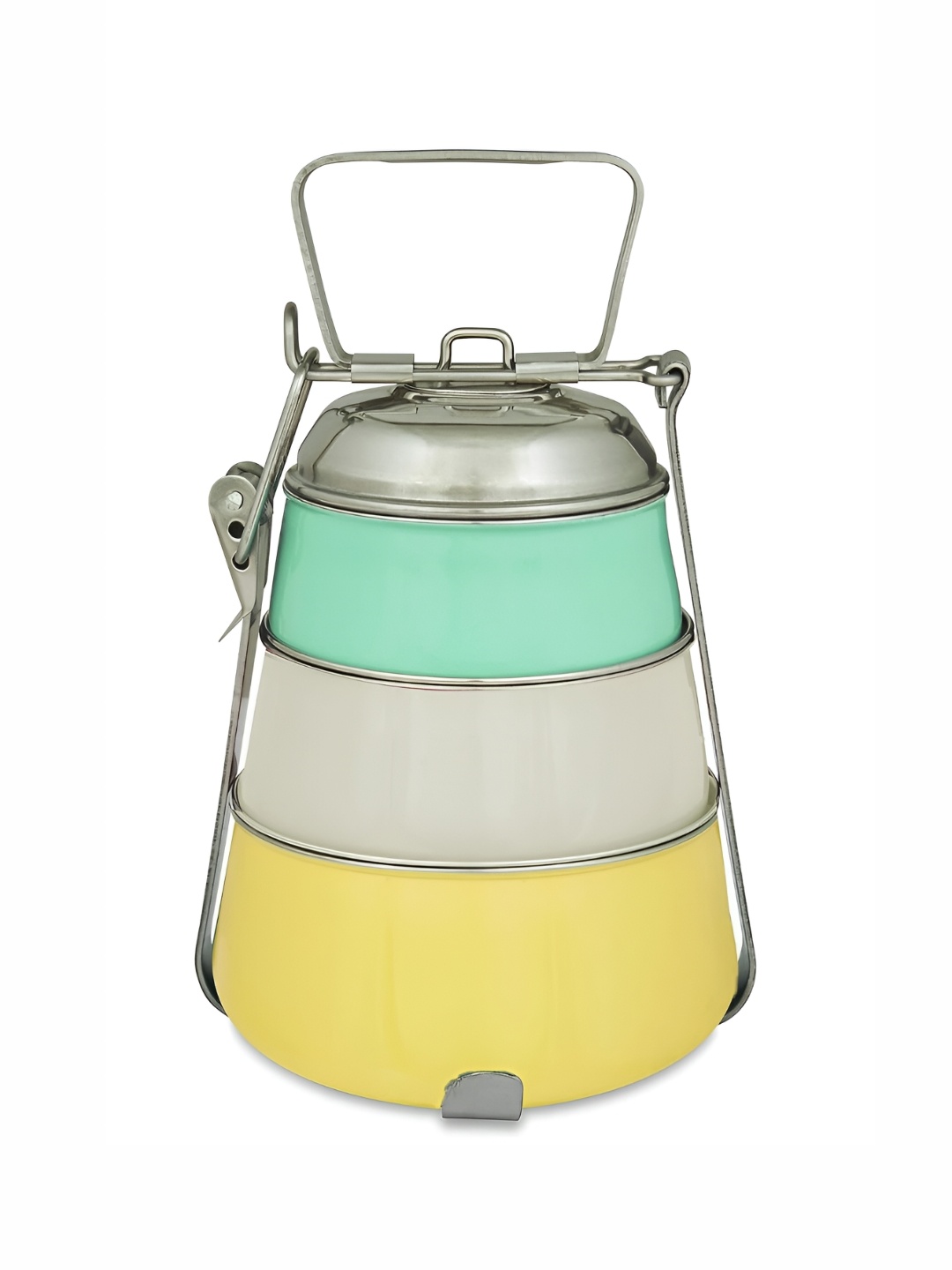 

Living With Elan White & Yellow Stainless Steel Lunch Box