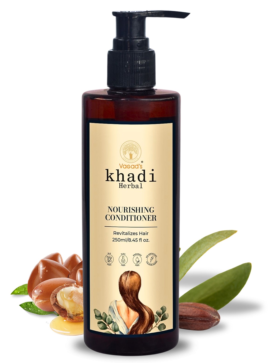 

Vagads Khadi Herbal Nourishing Conditioner For Hair Revitalizing - 250ml, Transparent