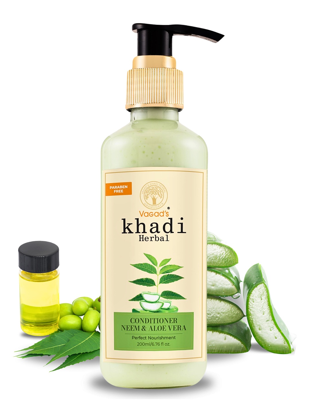 

Vagads Khadi Herbal Neem & Aloe Vera Conditioner - 200ml, Green