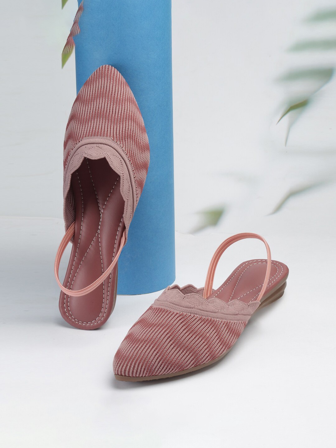 

DEAS Textured Pointed Toe Mules, Pink
