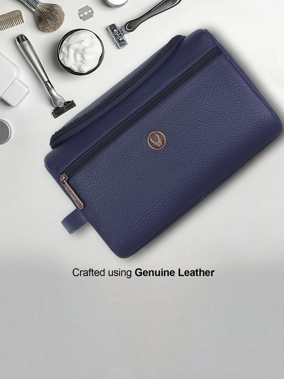 

WildHorn Leather Travel Toiletry Kit - Blue