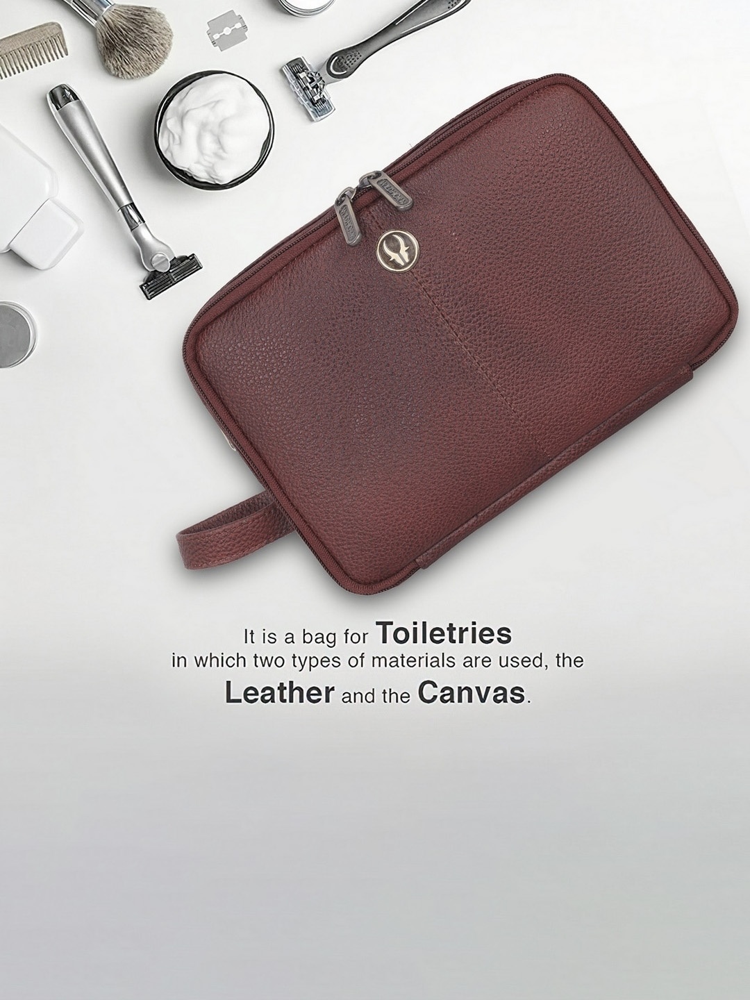 

WildHorn Leather Toiletry Travel Bag, Maroon