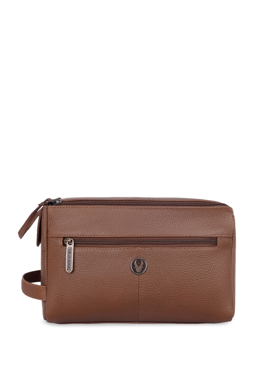 

WildHorn Textured Leather Toiletry Travel Bag, Brown