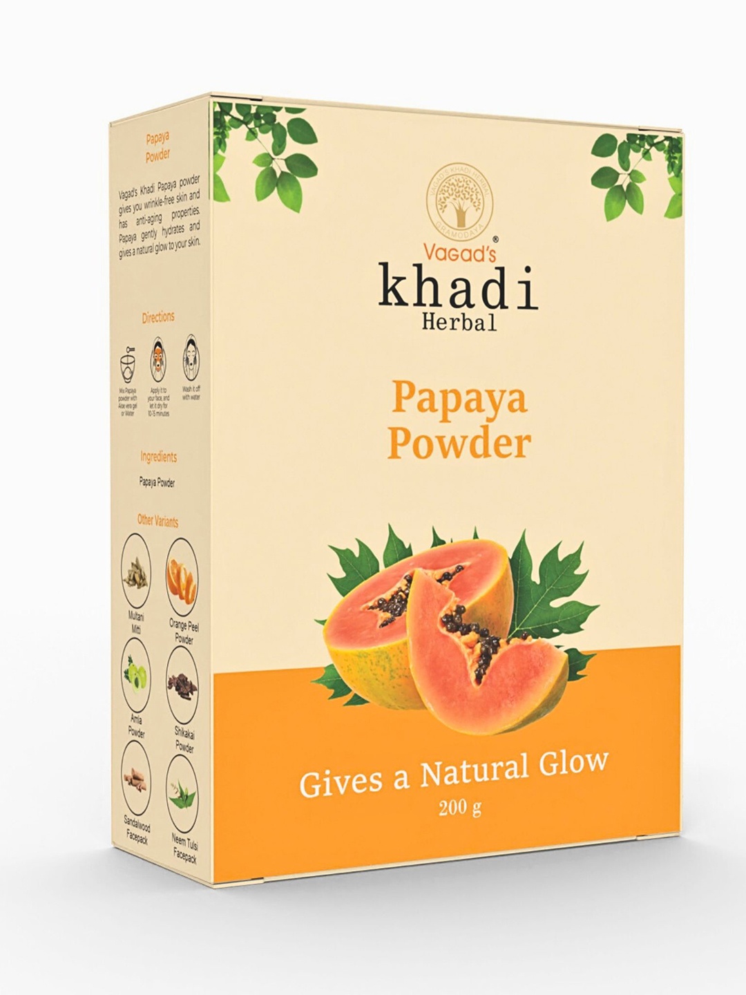 

Vagads Khadi Papaya Powder - 200 gm, Yellow