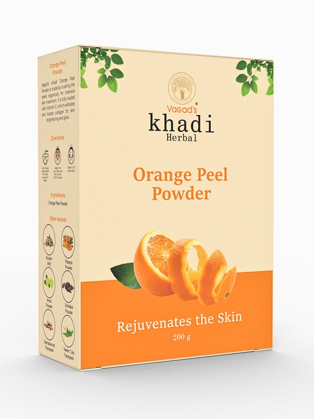 

Vagads Khadi Herbal Orange Peel Powder For Skin Revitalizing - 200g