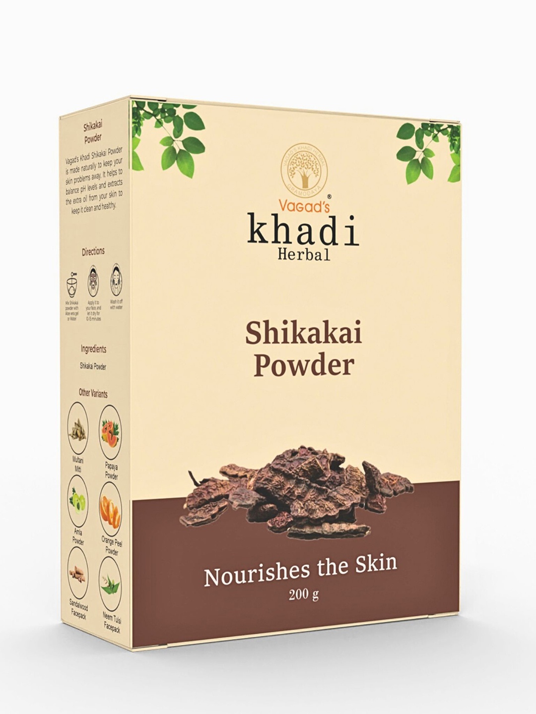 

Vagads Khadi Herbal Shikakai Powder For Skin Nourishment - 200g, Brown