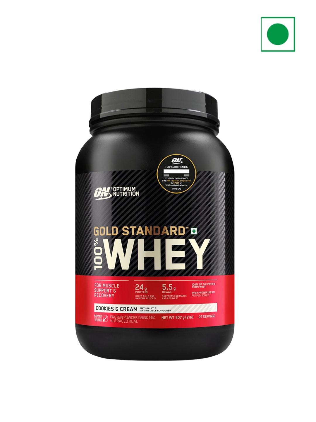 

Optimum Nutrition WGS Whey Protein - Cookies & Cream - 907 G, Black