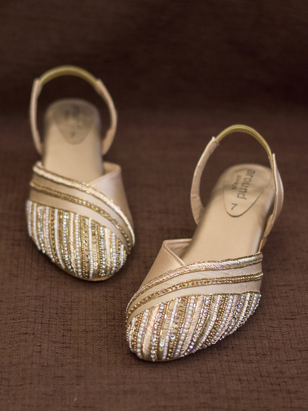 

Around Always Aza Women Printed Slip-On Sneakers, Gold