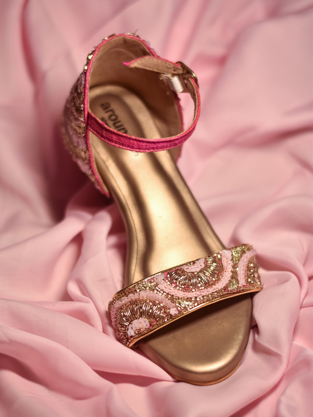 

Around Always Blush Embellished Block Heels, Pink