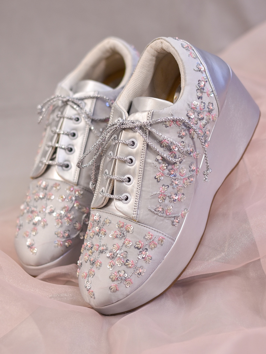

Around Always Faith Embellished Sneakers, Silver