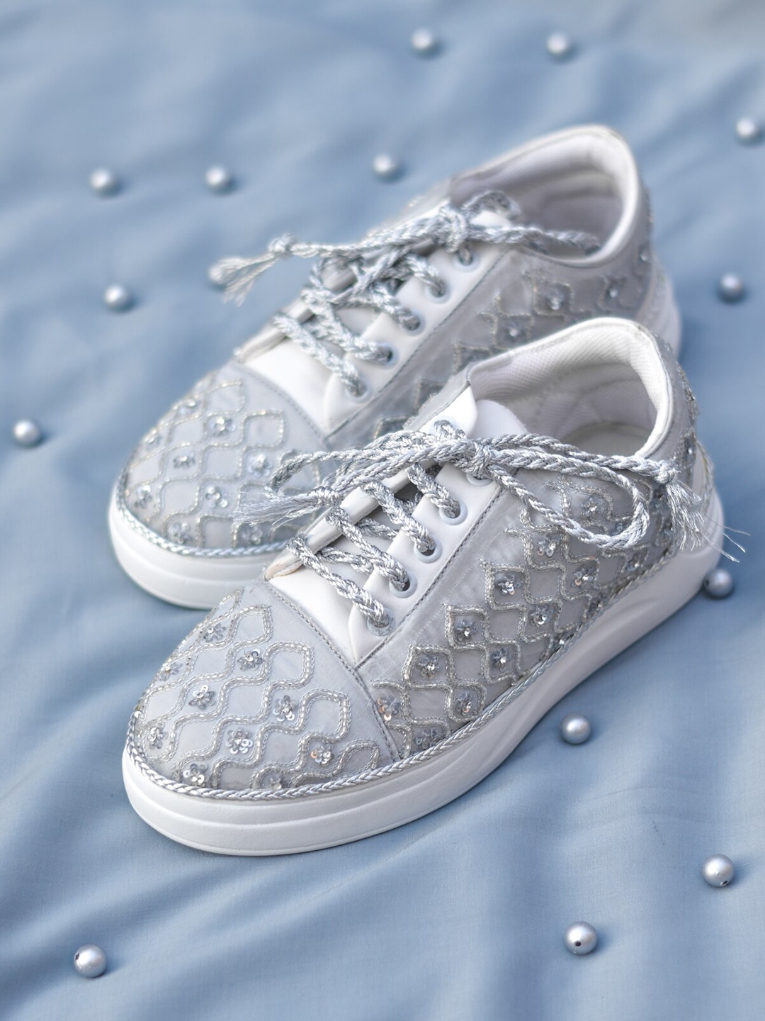 

Around Always Gemini Embellished Sneakers, Silver