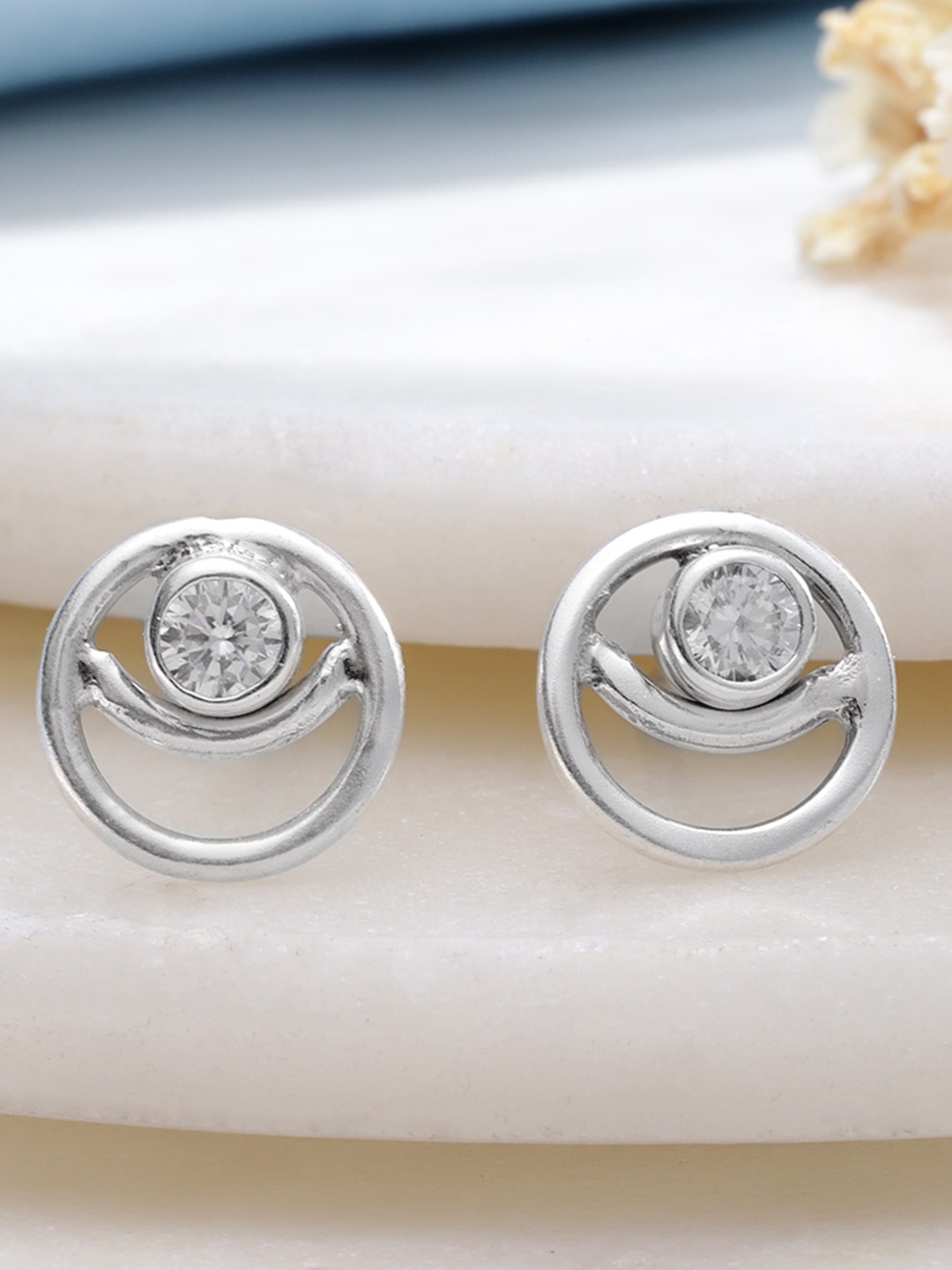 

Unniyarcha 92.5 Silver Circular Artificial Stones Studs