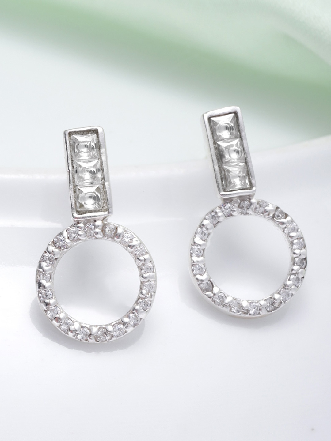 

Unniyarcha 92.5 Silver Geometric Zircon Studs