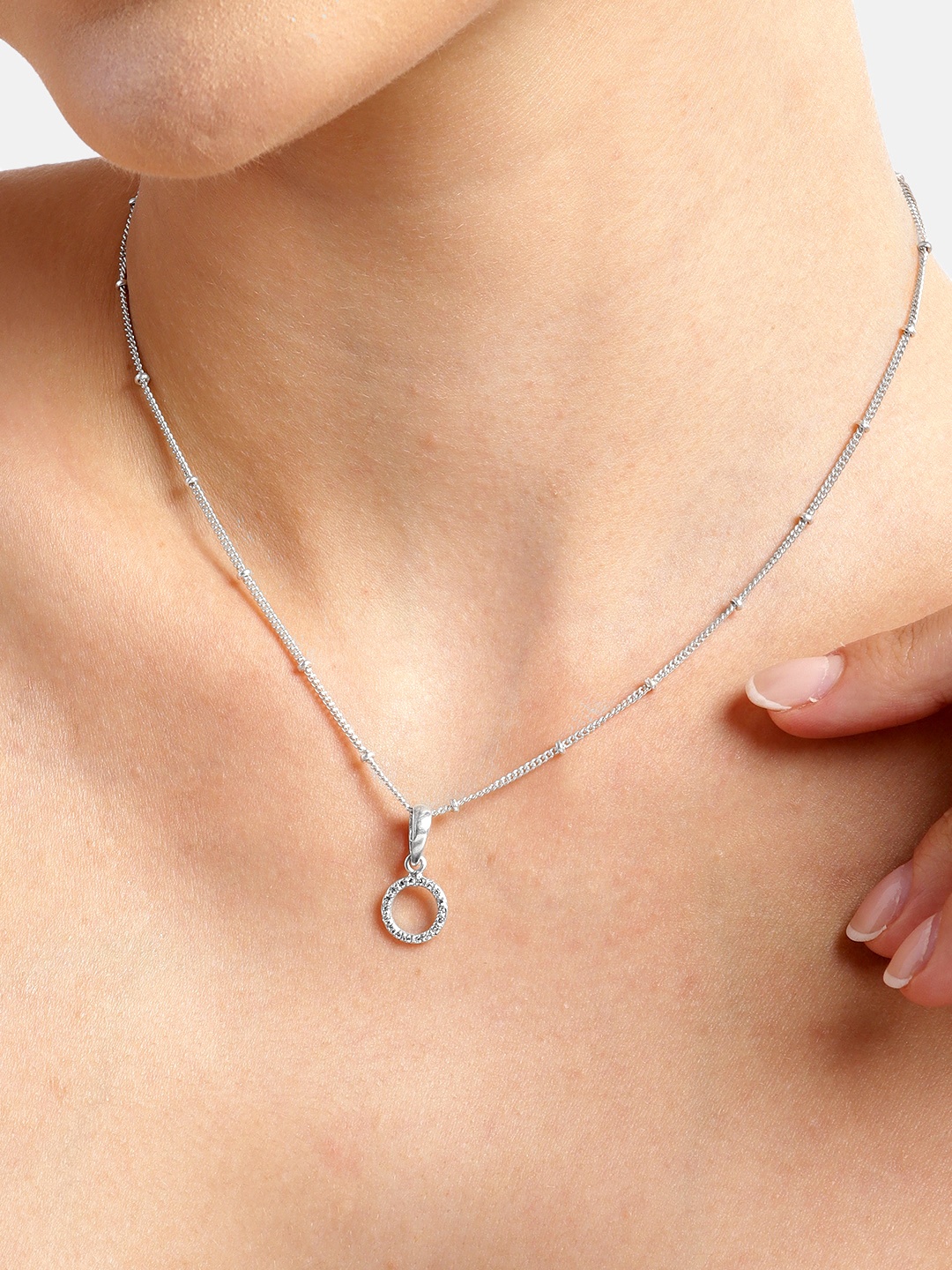 

Unniyarcha 92.5 Sterling Silver Zircon Necklace