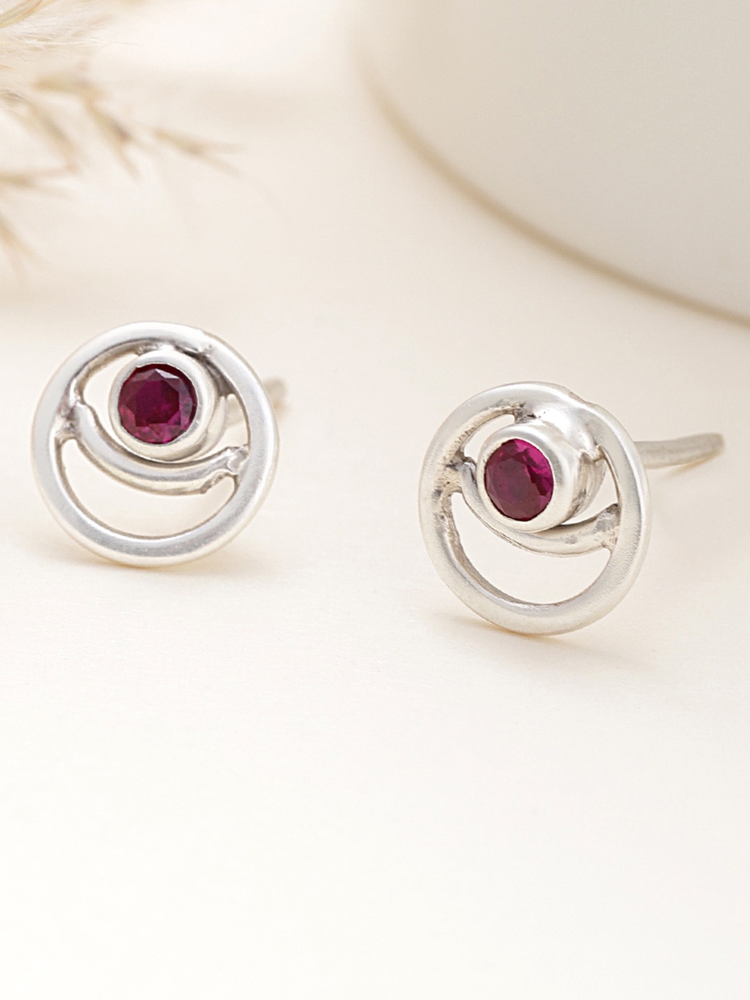 

Unniyarcha 92.5 Silver Circular Artificial Stones Studs