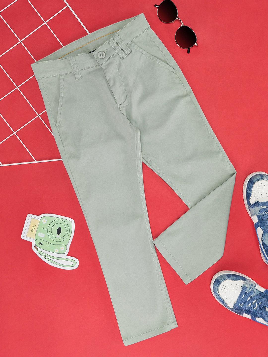 

Pantaloons Junior Boys Mid-Rise Trouser, Green